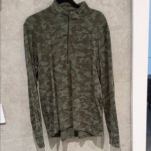 lululemon athletica Surge Fleece Olive Camo Half-Zip Pullover